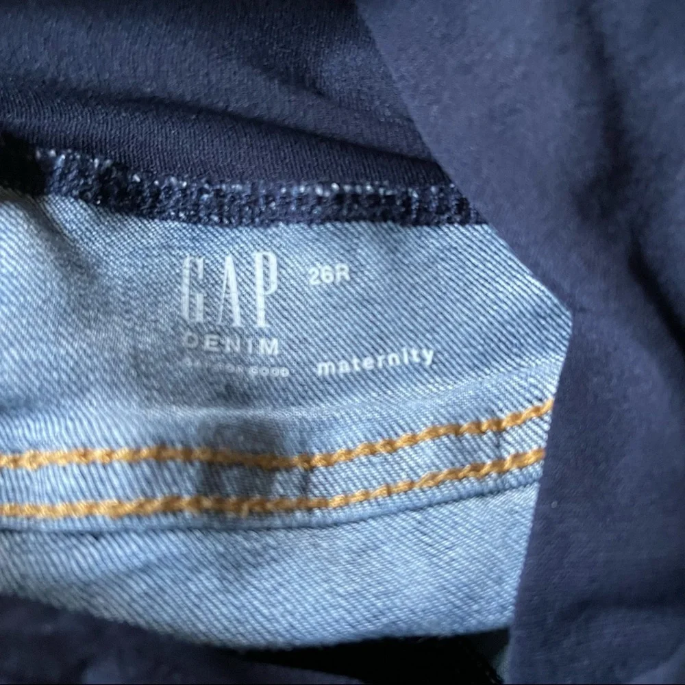 GAP Maternity Full Panel Jegging Dark Indigo Wash Pockets-26 Regular - Picture 8 of 11